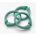 Livingquarters USCRD-06 Jade Plastic Shower Curtain Hooks; Set Of 12 LI55892